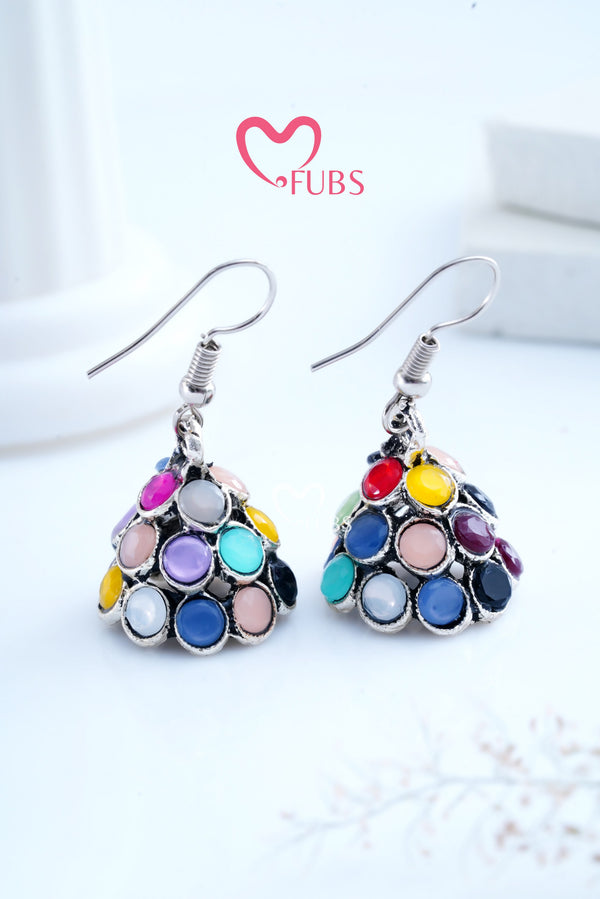 Colorful Stones Jhumka