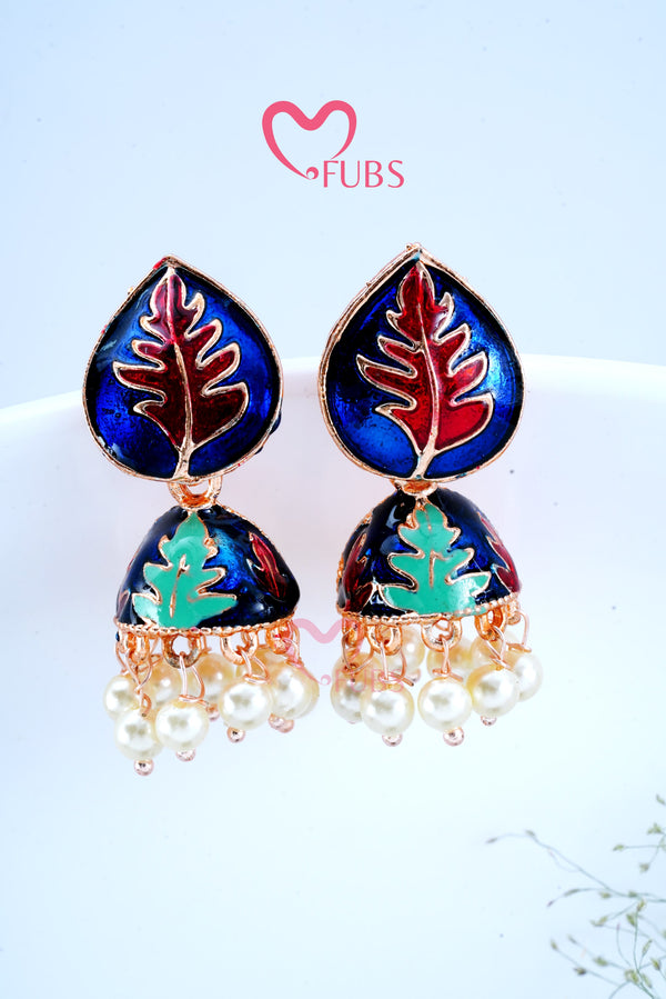 Leafy Lush Beaded Jhumkas