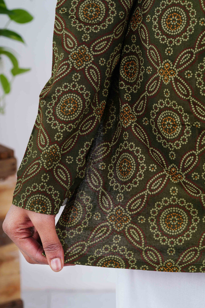 Paisley Corset Back Kurti with Royal Haathi Jhumkas