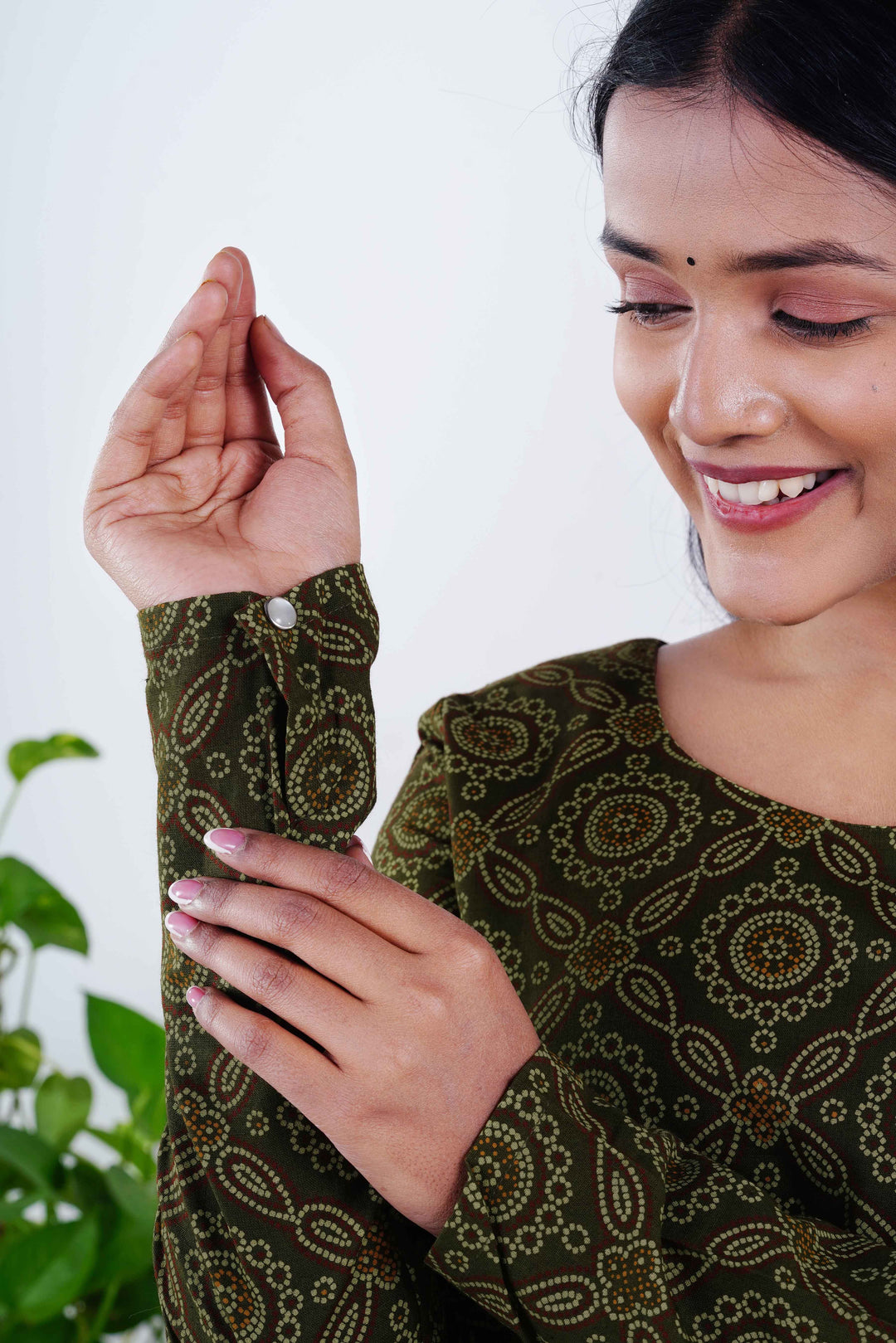 Paisley Corset Back Kurti with Royal Haathi Jhumkas