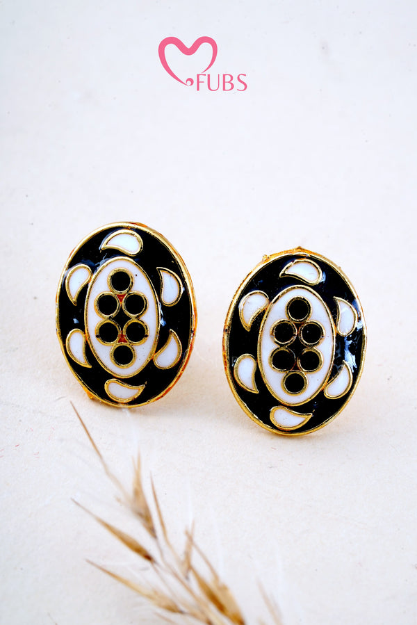 Oval Charm Studs