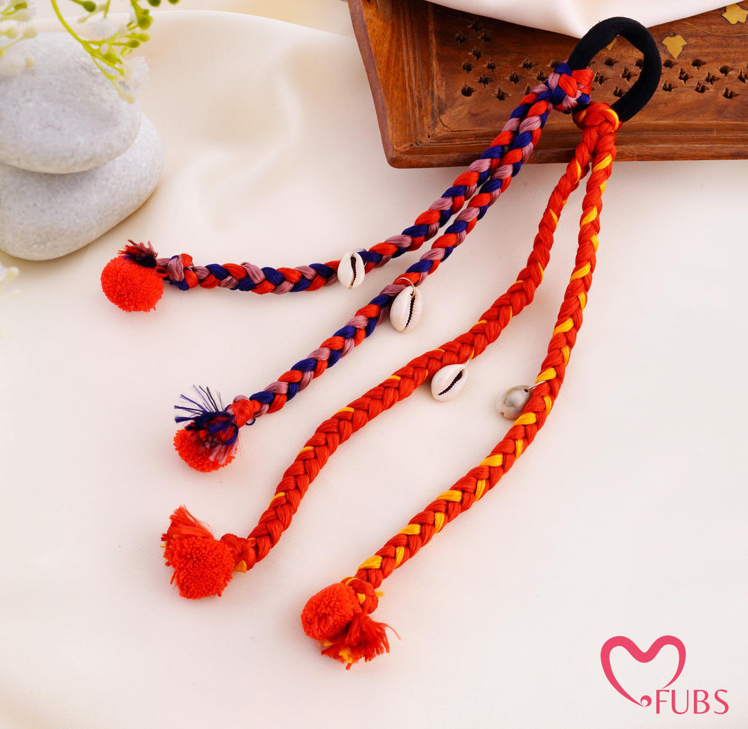 Banjara Braided Cowrie Shell Pompom Hair Band