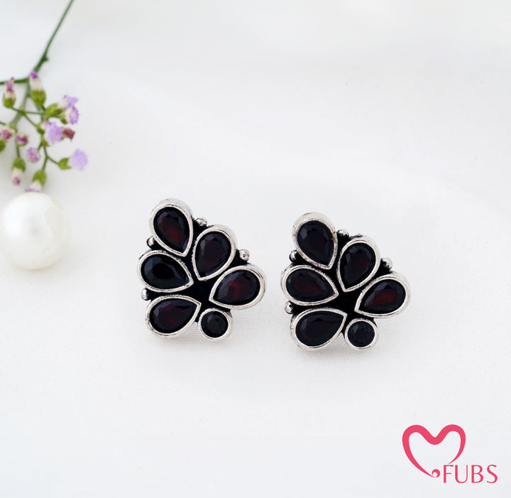 Cluster Stud Earrings with Teardrop Detailing
