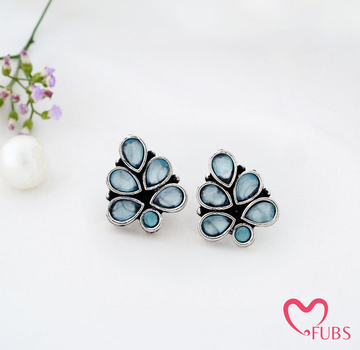 Cluster Stud Earrings with Teardrop Detailing
