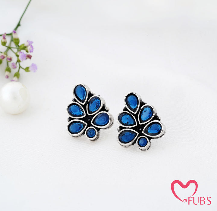Cluster Stud Earrings with Teardrop Detailing