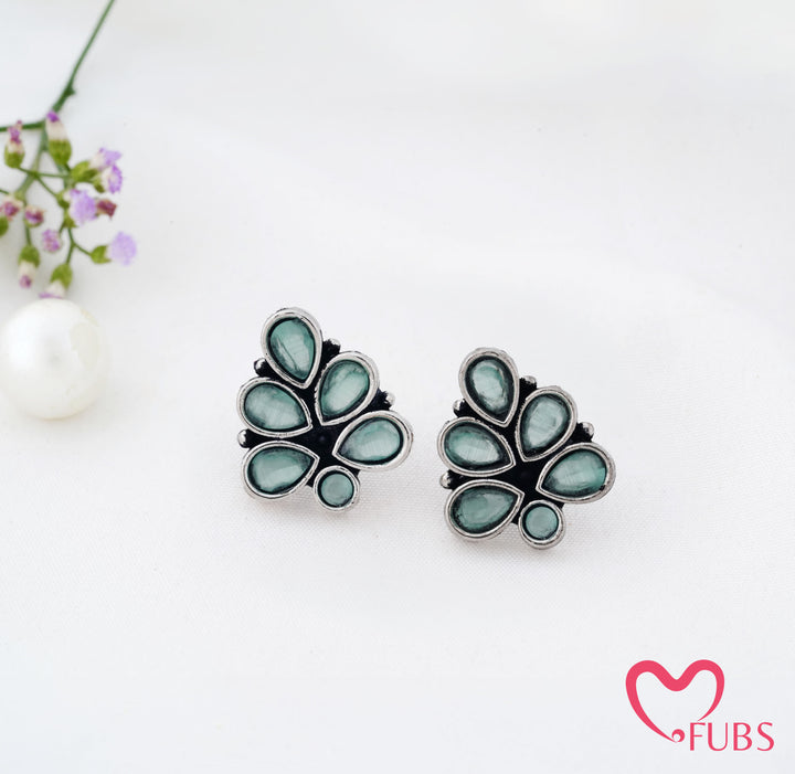 Cluster Stud Earrings with Teardrop Detailing