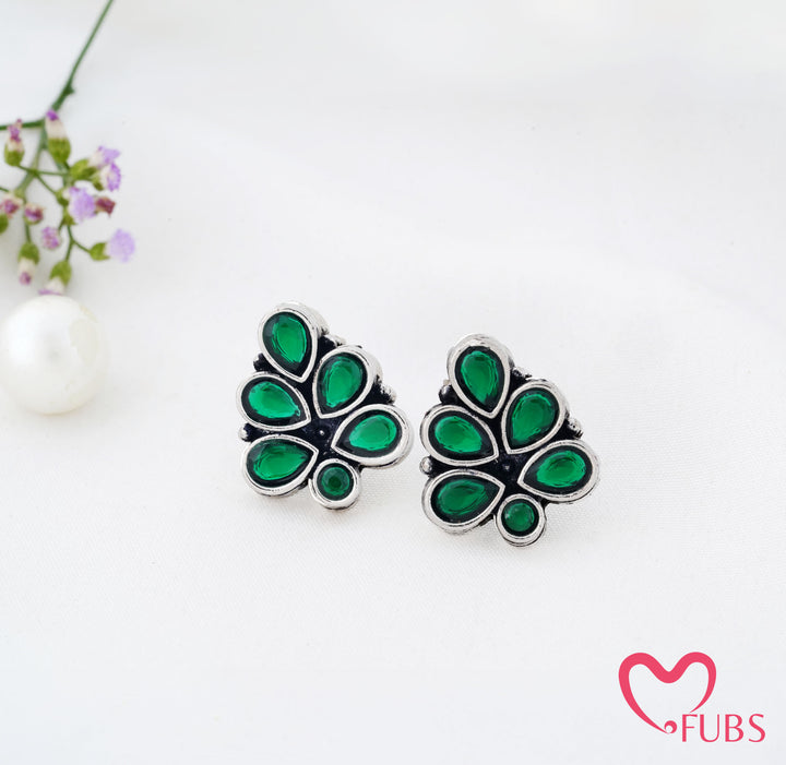 Cluster Stud Earrings with Teardrop Detailing