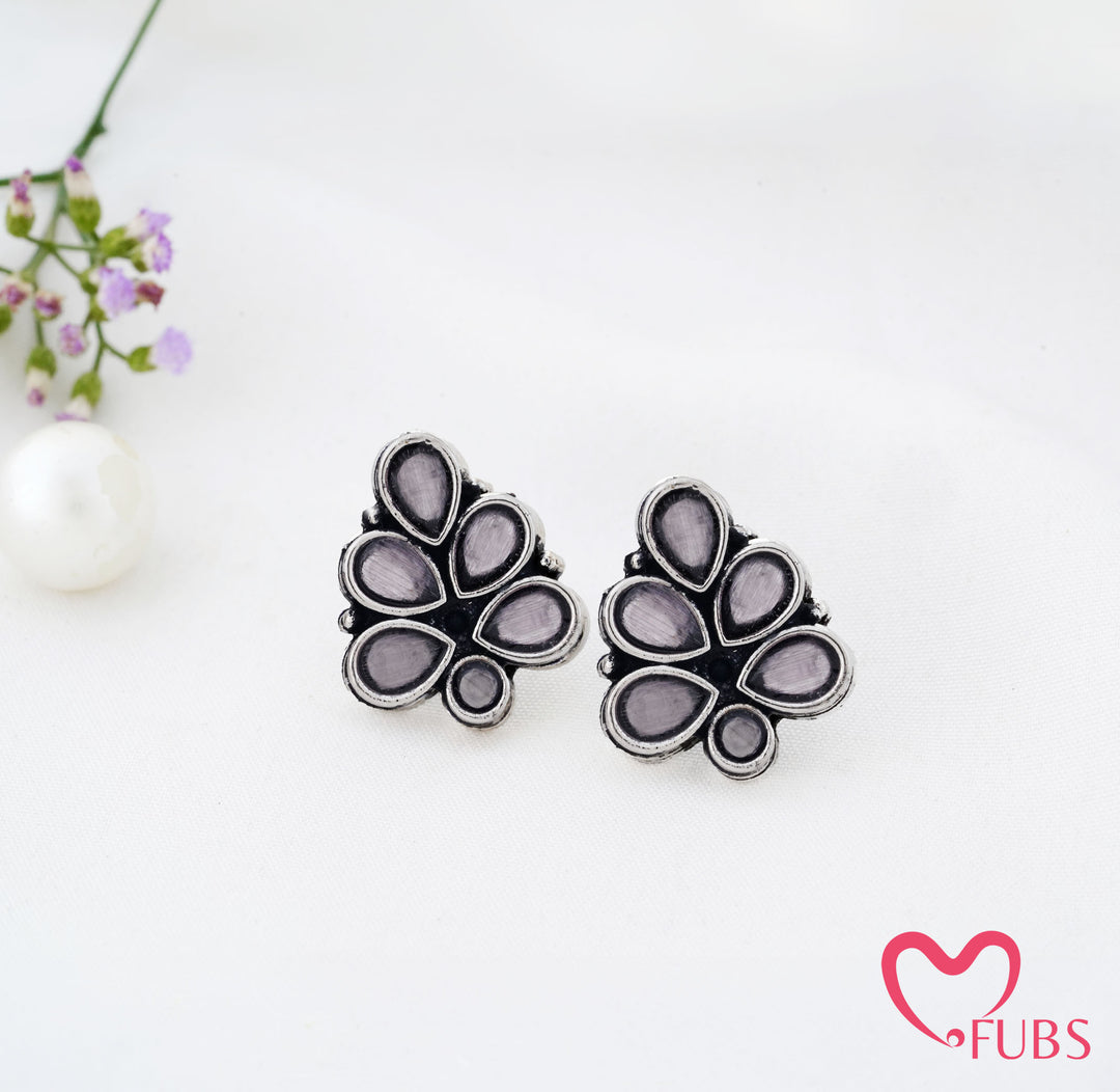 Cluster Stud Earrings with Teardrop Detailing