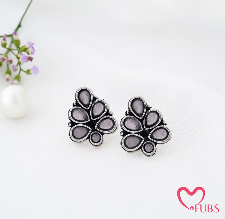 Cluster Stud Earrings with Teardrop Detailing