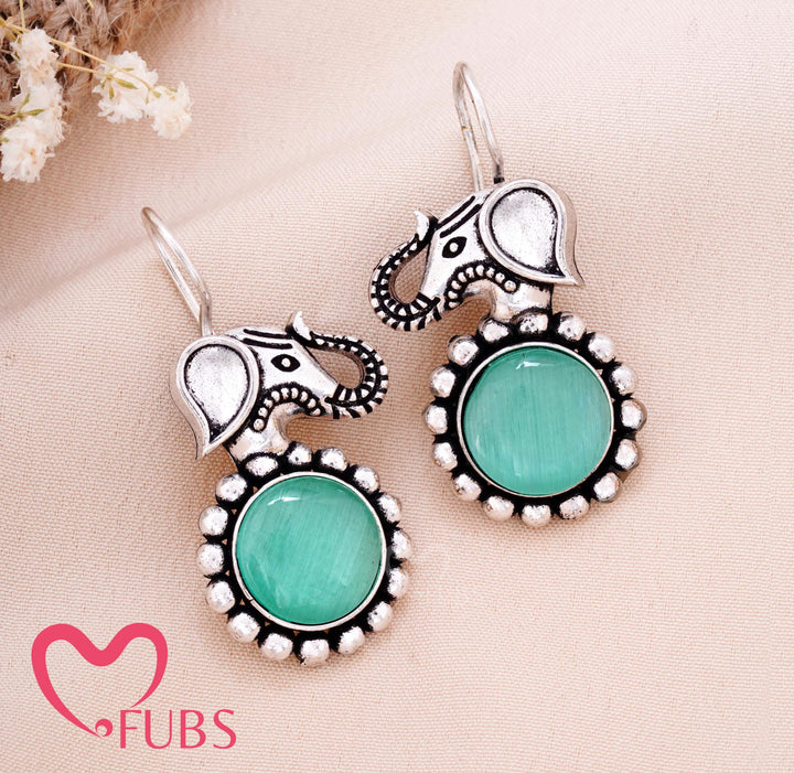 Burnished Gaja Droplets — Intricate Metalwork Ethnic Dangler