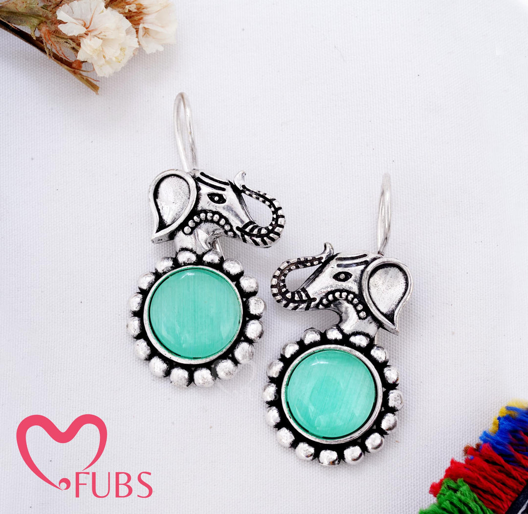 Burnished Gaja Droplets — Intricate Metalwork Ethnic Dangler