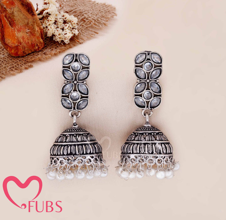 The Vrinda Petal Jhumka — Jewel-Toned Floral Drop Earrings