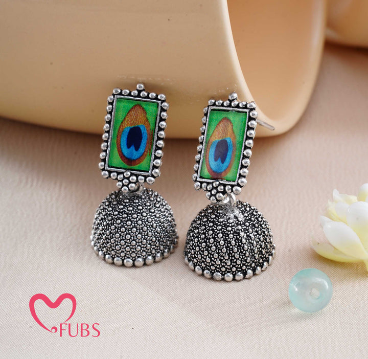 The Mayura Peacock Jhumkas