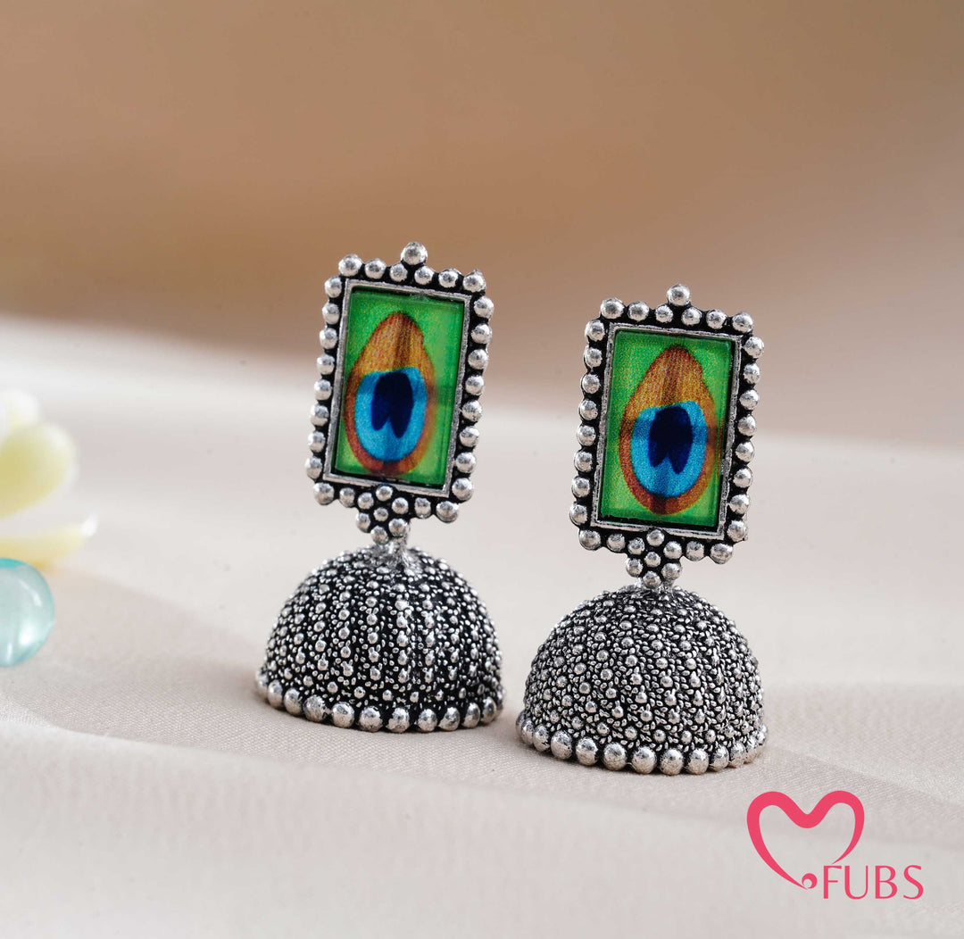 The Mayura Peacock Jhumkas