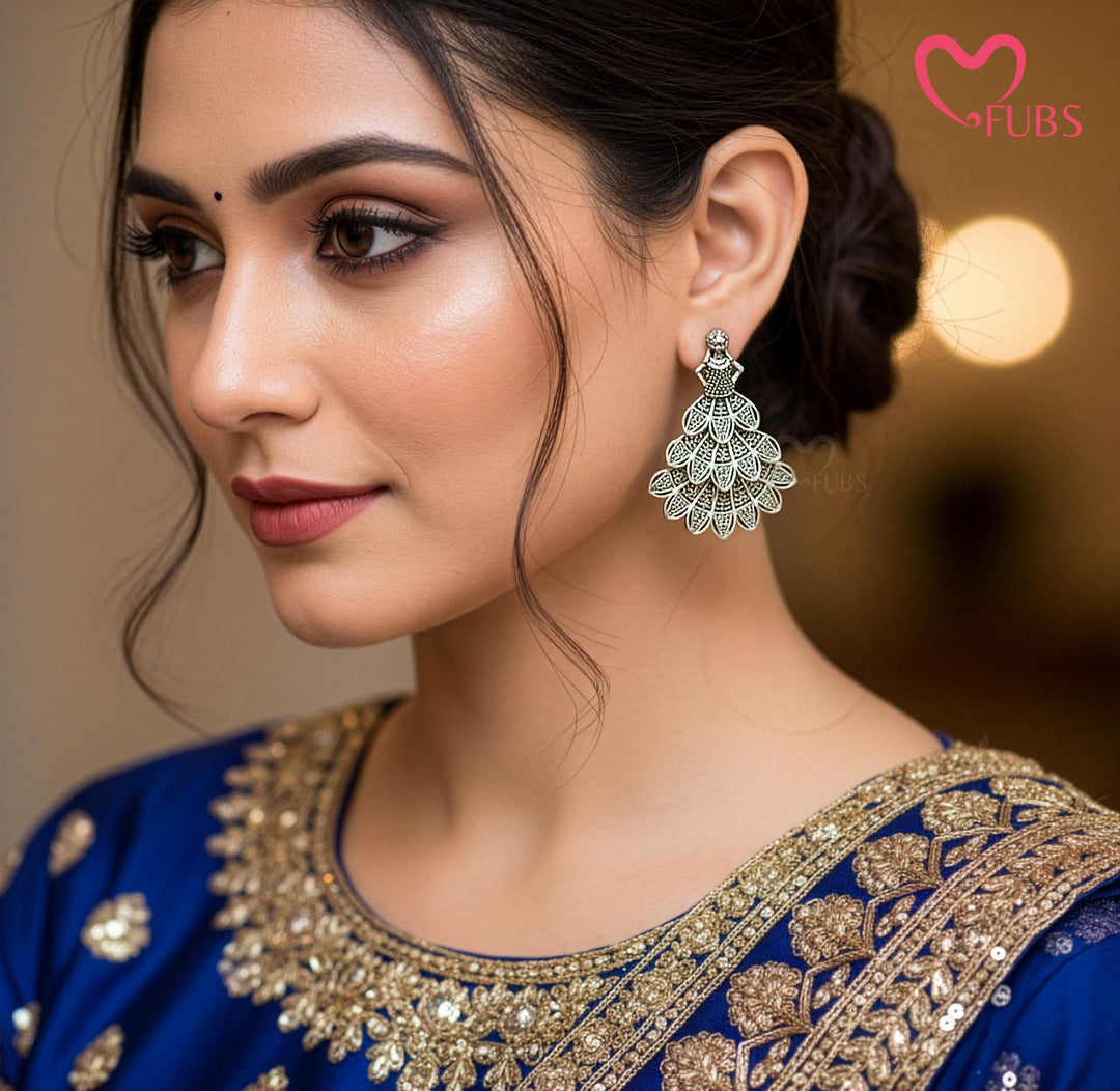 Antique Oxidized Finish Doll Earrings