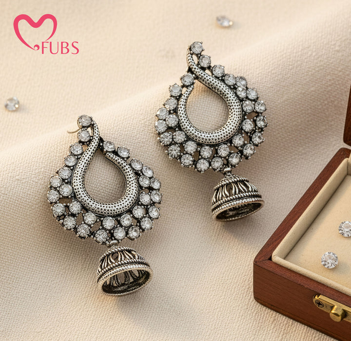 Ethereal Dewdrop Oxidized Jhumkas