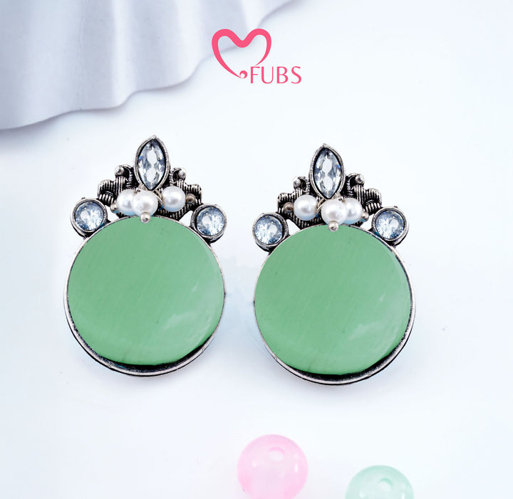 Oxidized Azure Stud Earrings