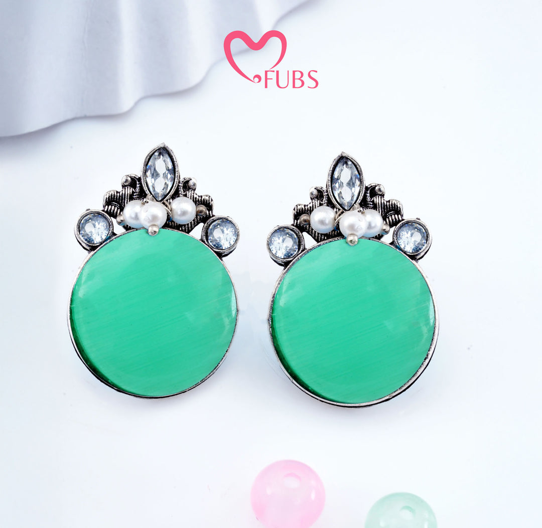 Oxidized Azure Stud Earrings