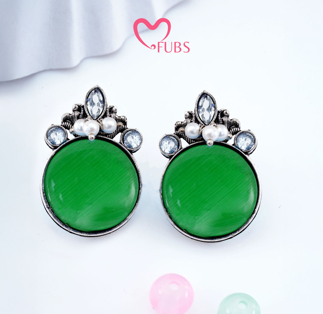 Oxidized Azure Stud Earrings