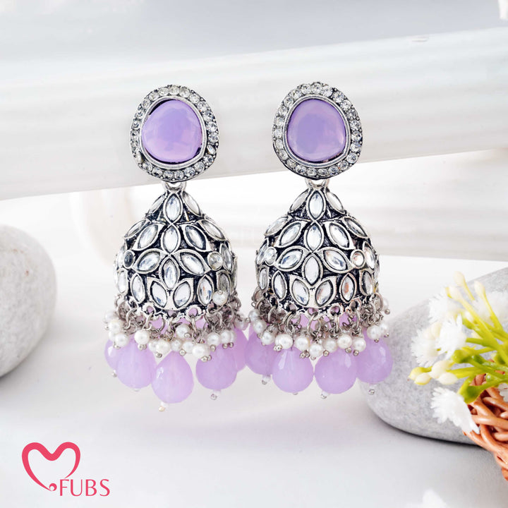 Ornate Jhumka Earrings with Pearl Clusters