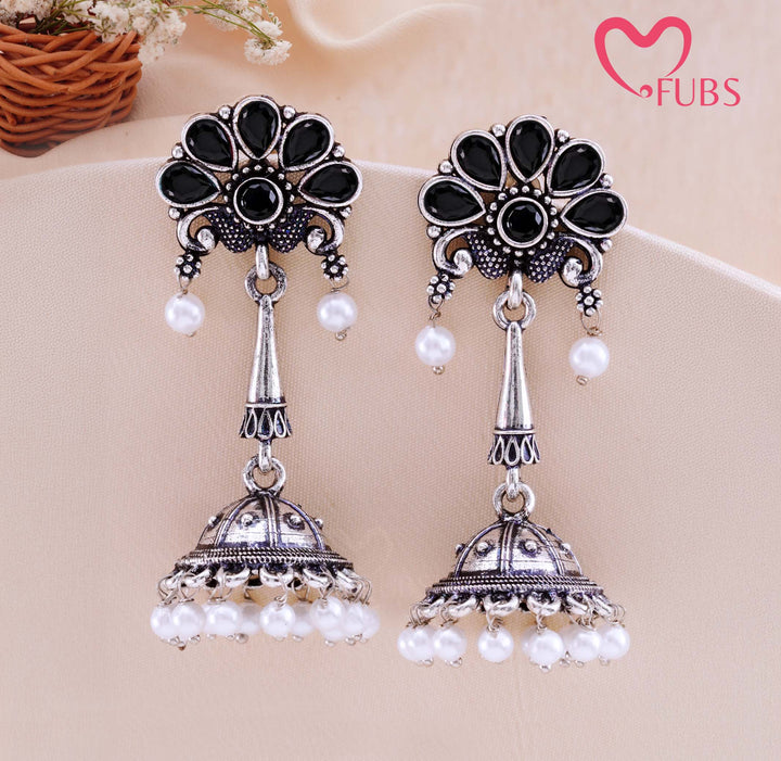 Long Drop Peacock Jhumka Earrings