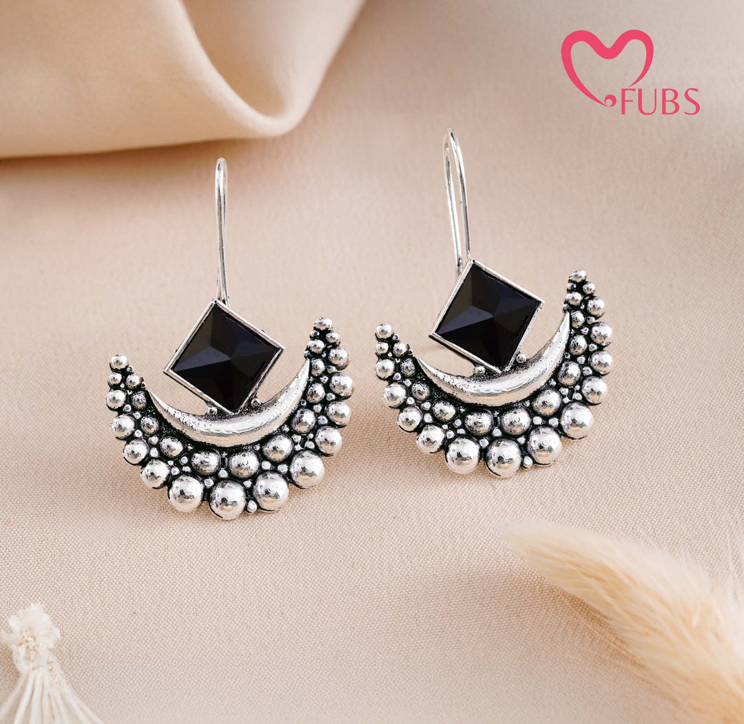Elegant Crescent Gemstone Earrings