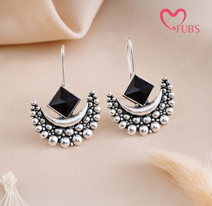 Elegant Crescent Gemstone Earrings