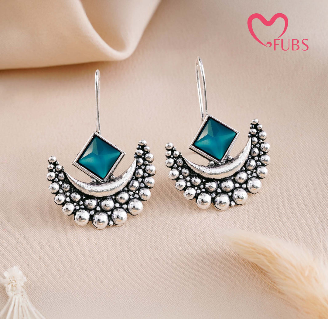 Elegant Crescent Gemstone Earrings