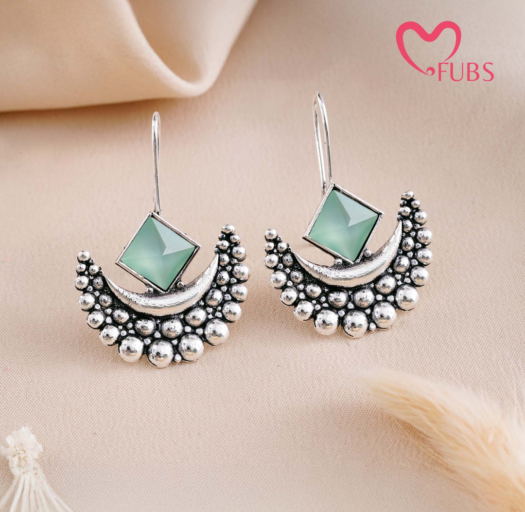 Elegant Crescent Gemstone Earrings