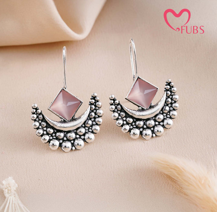 Elegant Crescent Gemstone Earrings