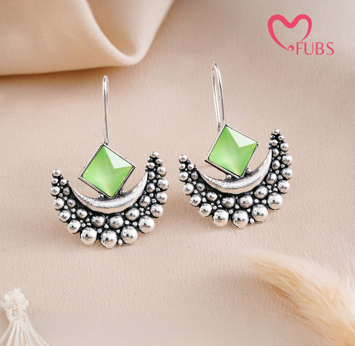 Elegant Crescent Gemstone Earrings