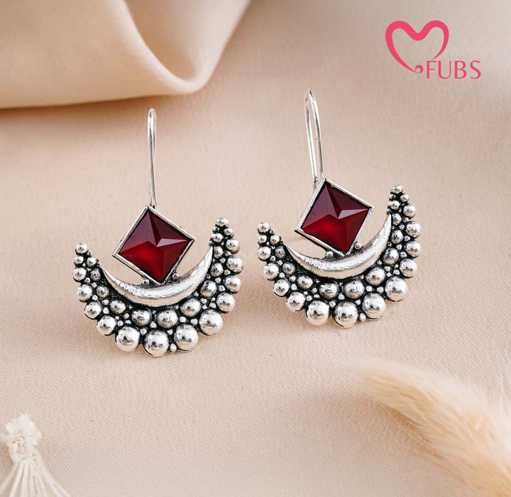 Elegant Crescent Gemstone Earrings