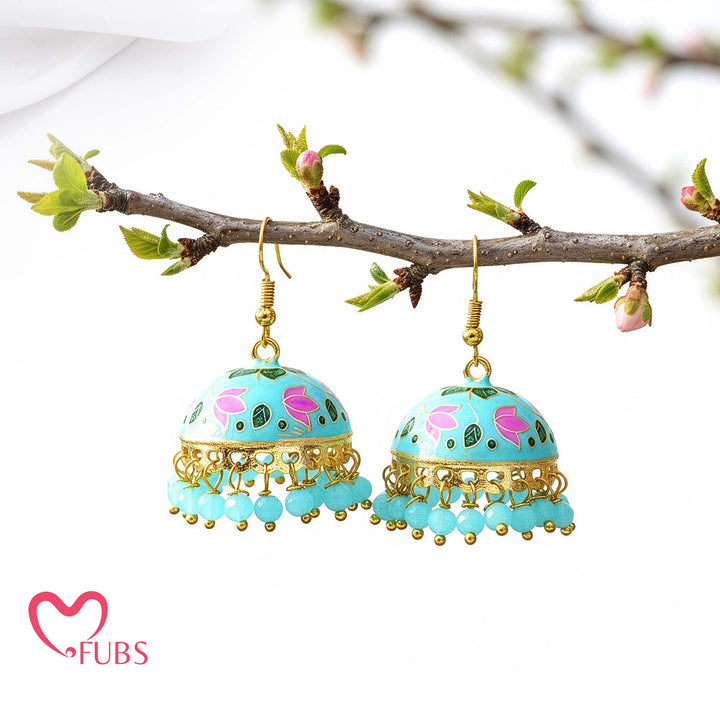 Dome Floral Earrings with Filigree & Bead Detailing