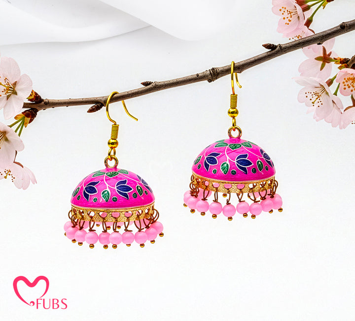 Dome Floral Earrings with Filigree & Bead Detailing