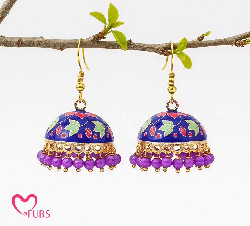 Dome Floral Earrings with Filigree & Bead Detailing