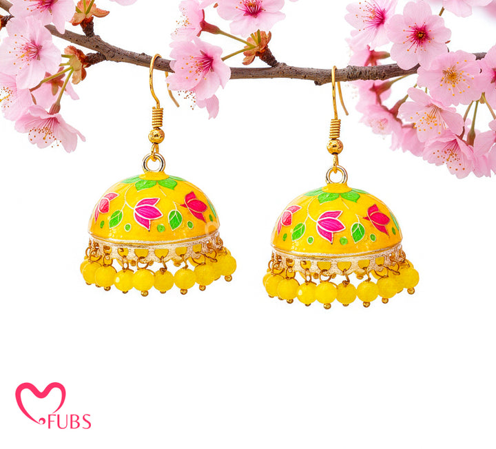 Dome Floral Earrings with Filigree & Bead Detailing