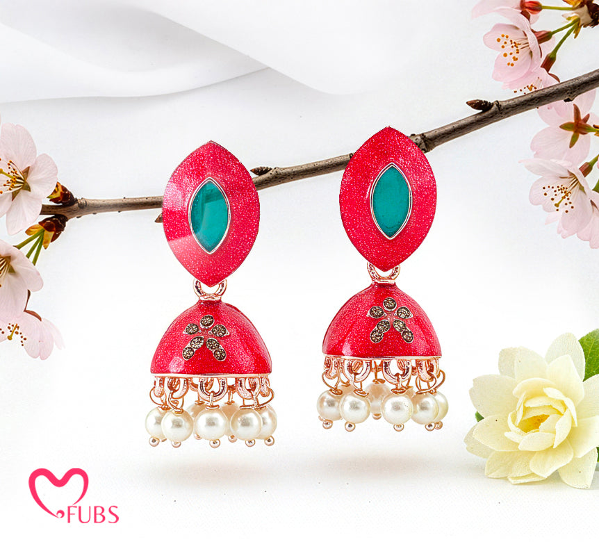 Red & Green Dome Earrings