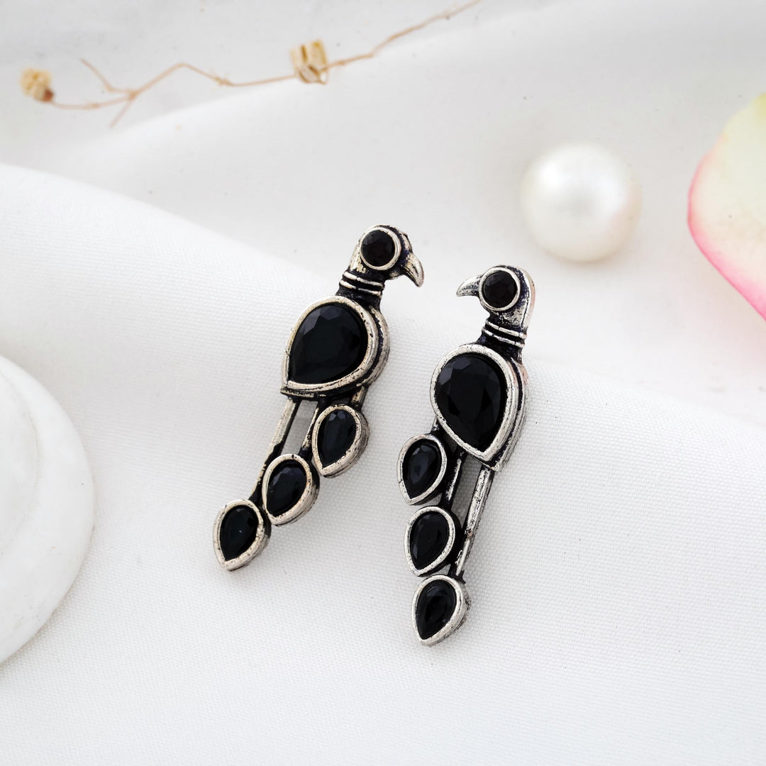 Bird Shaped Earrings with Sparkling Detailing