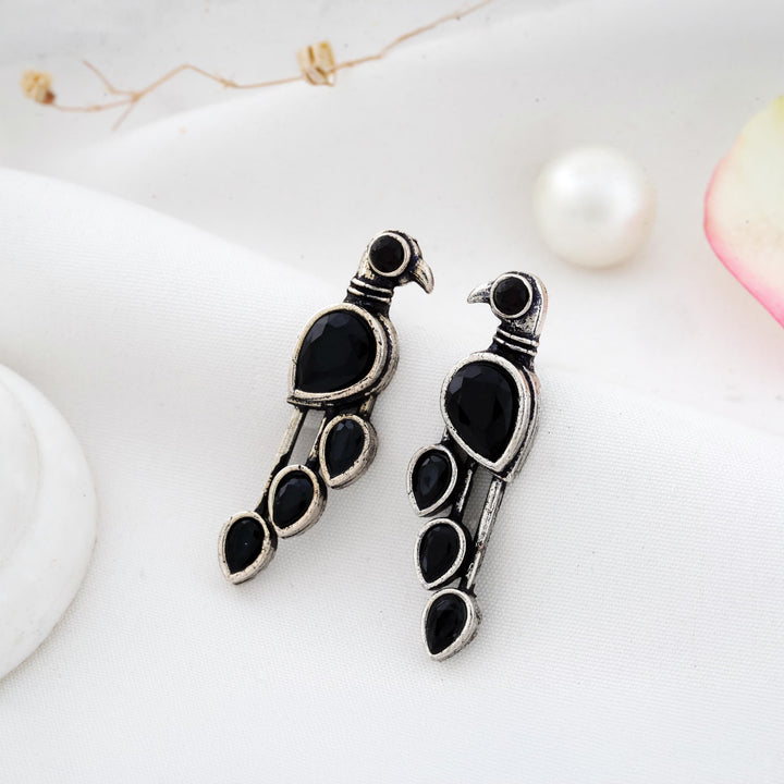 Bird Shaped Earrings with Sparkling Detailing