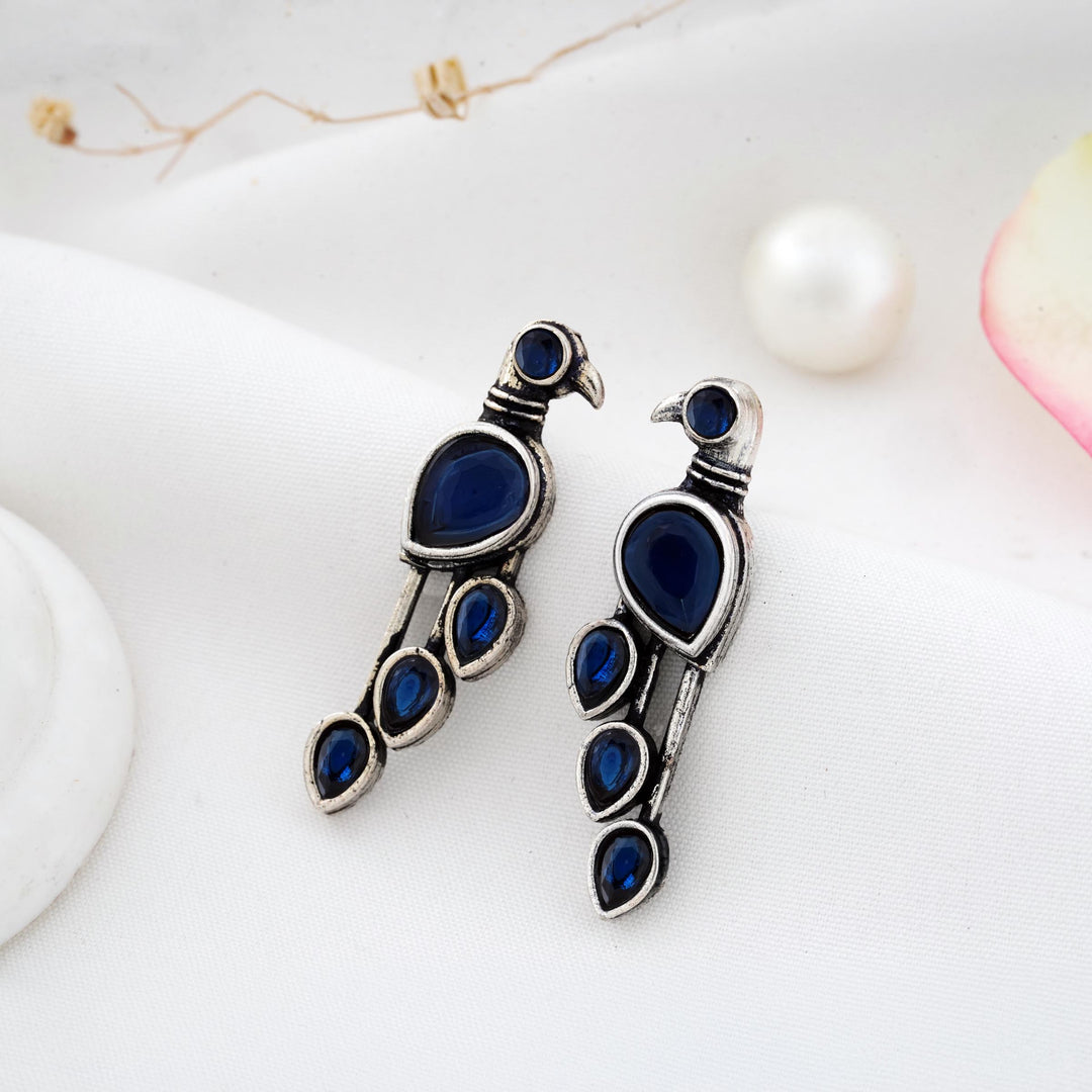 Bird Shaped Earrings with Sparkling Detailing