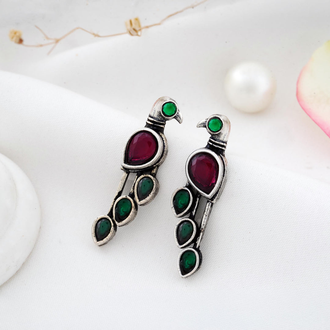 Bird Shaped Earrings with Sparkling Detailing