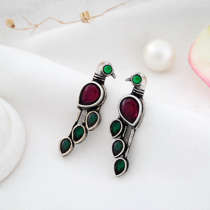 Bird Shaped Earrings with Sparkling Detailing