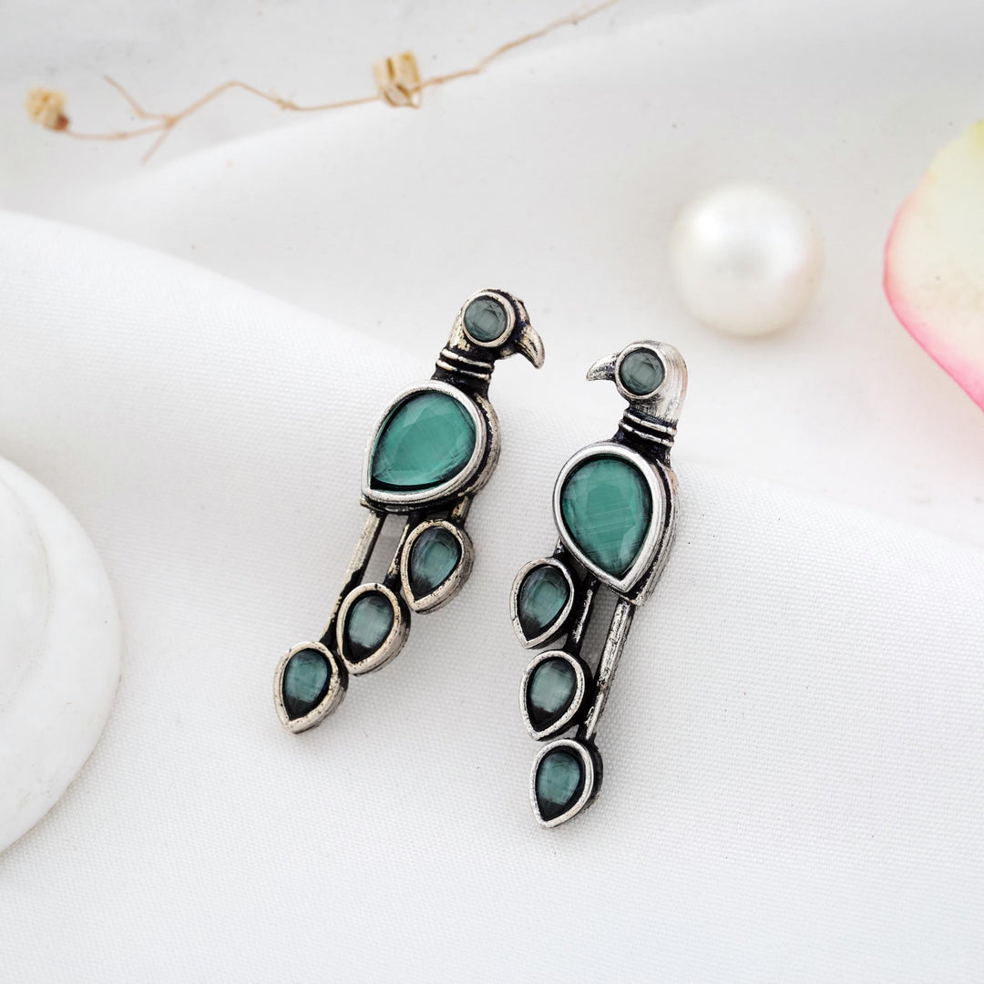 Bird Shaped Earrings with Sparkling Detailing
