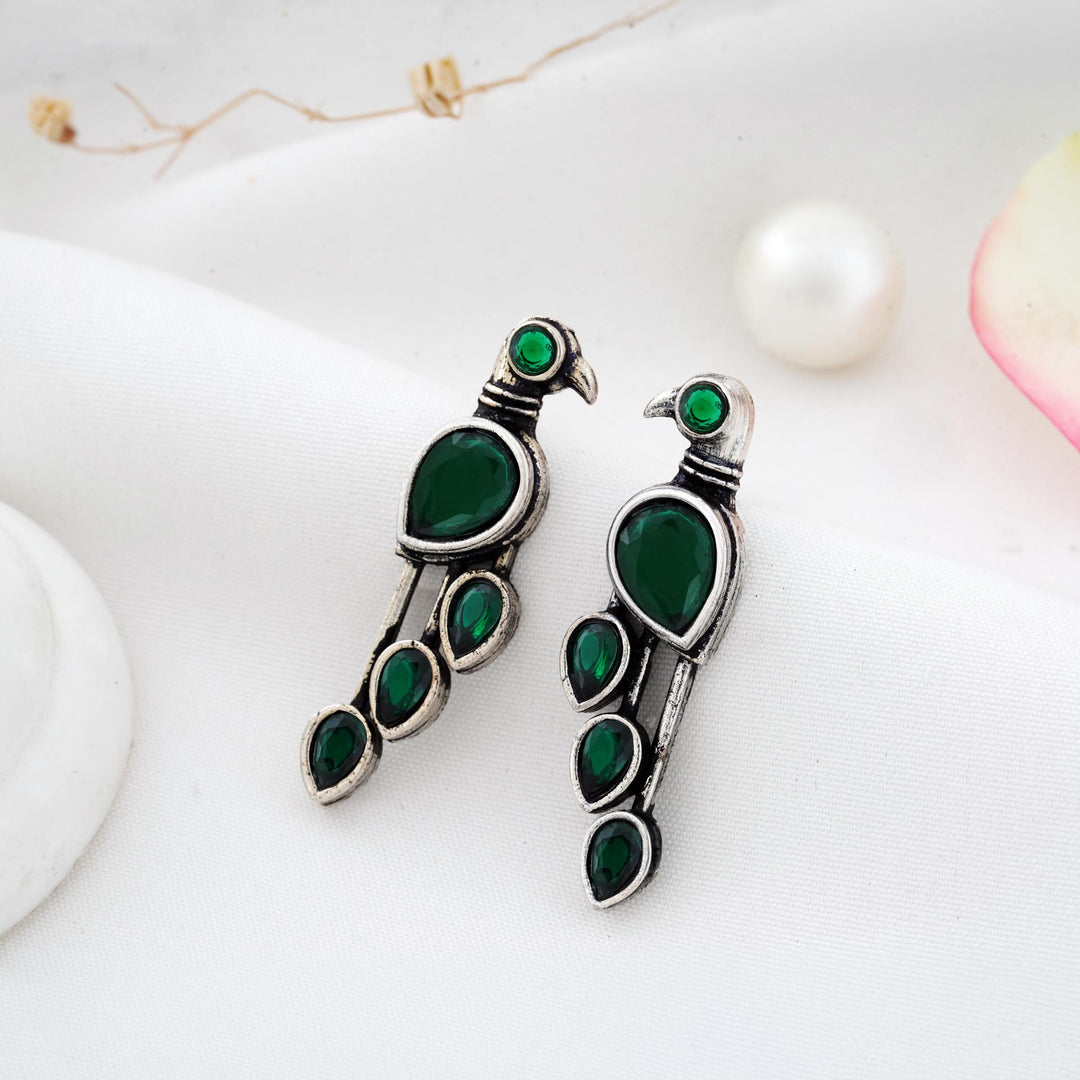 Bird Shaped Earrings with Sparkling Detailing