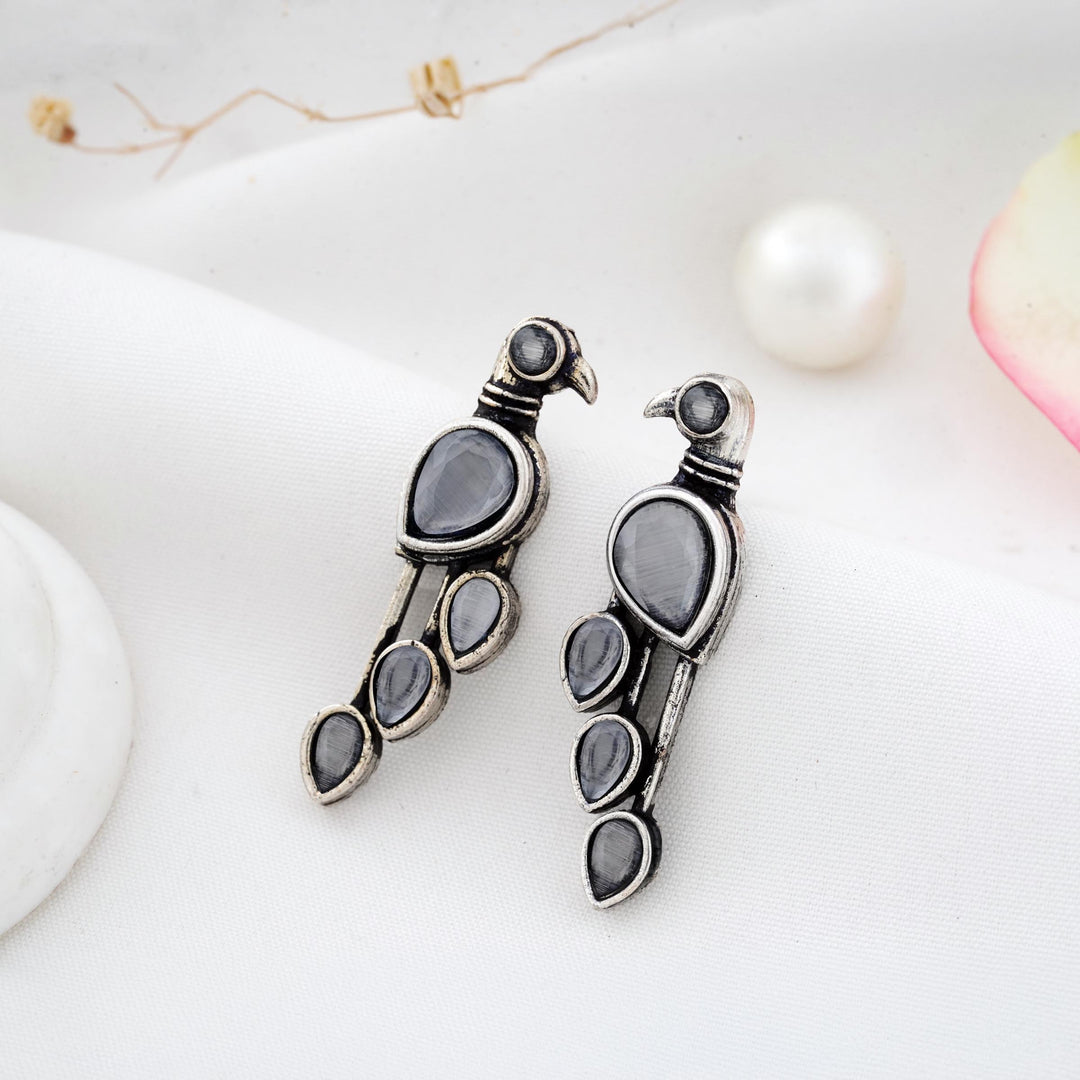Bird Shaped Earrings with Sparkling Detailing