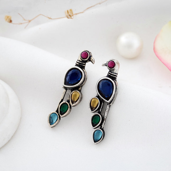 Bird Shaped Earrings with Sparkling Detailing