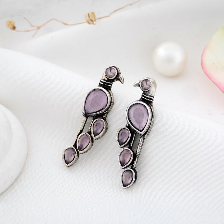 Bird Shaped Earrings with Sparkling Detailing