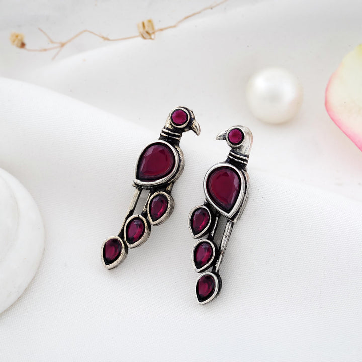 Bird Shaped Earrings with Sparkling Detailing