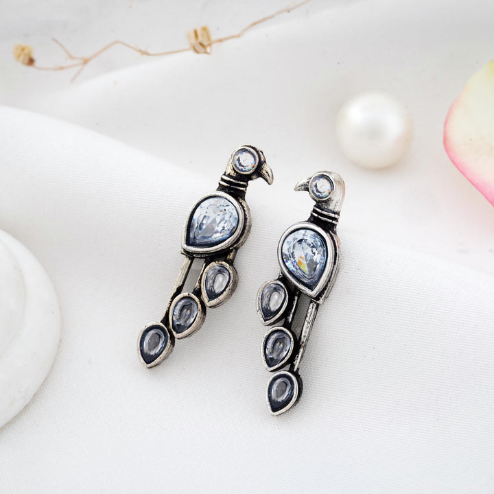 Bird Shaped Earrings with Sparkling Detailing