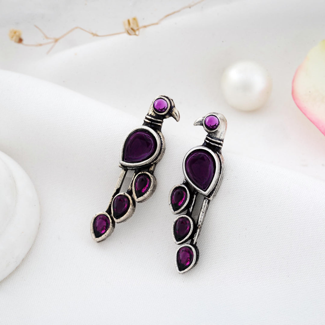 Bird Shaped Earrings with Sparkling Detailing